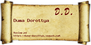 Duma Dorottya névjegykártya